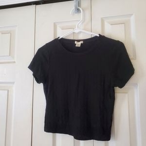 Forever 21 Ribbed Black Crop Top